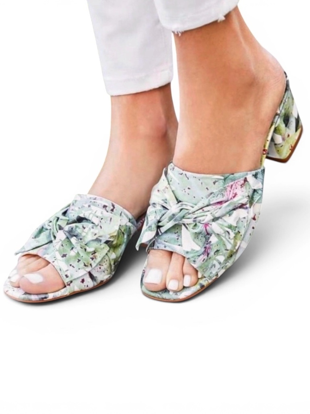 Vince Camuto Sharrey Printed Block Heel Slide Sandals Size 9M